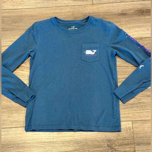 Vineyard Vines Kids Halloween Whale Long Sleeve Blue Gray T-Shirt Size M 10-12 - Picture 2 of 5